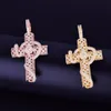 Mäns Animal Snake Cross Pendant Halsband 4mm Tennis Chain Gold Color Bling Cubic Zirconia Hip Hop Rock Smycken 2.4x1.33 tum