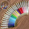 DIY Crystal Ballpoint Pen Empty Barrel Ball Pen Black Blue Ink Writing Supplies Smart Gift WJ047