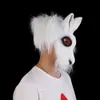 Máscara de Animal espeluznante de Halloween, máscara de fiesta de látex, máscara de cabeza de conejo gorila de caballo aterrador Unisex, máscaras de miedo de Halloween