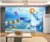 Personalizado foto parede murais Wallpapers 3D sala de estar decoração de parede pintura animais Mediterrâneo escola golfinho infantil