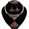 Elegant Fan-Shaped Pendant Halsband Örhängen Armband Retro Smycken Set Kvinnors bröllopstillbehör