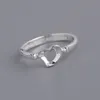 Wholesale-High quality 925 sterling silver ring for women heart shape rings wedding party accessories