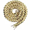 10mm Miami kubansk kedja 18inch 22inch guld 316L rostfritt stål halsband CURB CHUBAN LINK CHAIN ​​med kubisk zirkonium diamantlås