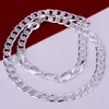 Kasanier 8mm bredd silver man halsband mode silver figaro juveler 1624 tum man kedja trottoarkant halsband3611595