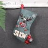 Linnen Kerstmis Kousen Xmas Tree Hanger Ornamenten Santa Sneeuwpop Herten Sok Snoep Gift Bag Xmas Decoration Party Accessoire JK1910