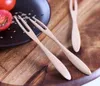 12*1.4cm Dessert Fork Burlywood Rubber Wood Cake Ice Cream Fork Fashion Japanese Style Kitchen Flatware SN2298