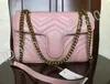 Hot good quality Marmont Shoulder Bags Women Chain Crossbody Bag Handbags New Designer Purse Female Leather Heart Style Message Bag #0377