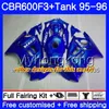 + Tank für HONDA CBR600FS CBR600RR CBR600 F3 1995 1996 Karosserie 289HM.68 CBR 600 F3 FS CBR 600F3 95 96 CBR600F3 Lager Blaue Flammen 95 96 Verkleidung