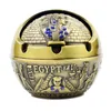 Newest Colorful Metal Ashtray Egypt Pattern Ball Shape Pyramid Storage Box Portable Innovative Design Luxury Decoration Hot Cake DHL Free