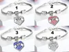 Hot new 45 types Diamond Love Heart Bracelet Mom Aunt Daughter Grandma Believe Hope best friends Crystal Bracelet WCW157