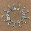 100 Stück gemischte Emaille-Quadrat-Jesus-Christus-Ikone, religiöse Charms-Perle mit Karabinerverschluss, passend für Charm-Armbänder, DIY-Schmuck, 13, 2 x 30 m, 242 g