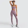 Yoga Outfits Seamless Gym Clothes Woman Sportswear 2 Piece Exercise Leggings Padded Sports Bras Women Fitness Wear Workout Sets Sports Suits S-L