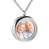 Z8492 Glass Round Pendant High Polished Cremation Jewelry Hold Loved One Ashes Po Keepsake Memorial Urn Locket Women Män Neckla2917506