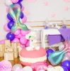 Ballons queue de poisson dégradé feuille ballon décoration de fête thème de la mer fournitures de vacances anniversaire mariage bébé douche accessoires