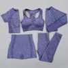 トラックスーツ5PCS女性VITAL SEAMLESS YOGA SET WORKOUT SPORT WEAR WEARジム服ショートロングスリーブトップトップハイウエストレギンスSport9989349