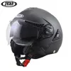 JDS Motocykl Kask Double Lens Moto Helmet Open Face Motorcycle Racing Off Road Casco Moto Capacete Casque Black