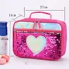 1Lunchboxen Pailletten-Isolierbeutel Kinder Kinderhandtaschen Lunchbeutel Aluminiumfolie Isolierbeutel Lebensmittelbehälter 6 Stil DA333