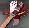 RIC 330 12 corde Chitarra elettrica a corpo semi cavo rosso vino Tastiera con vernice lucida Dot Inlay 2 Pickup per tostapane Due uscite J8523305