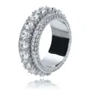 남성 명품 크리스탈 회전 베젤에 대한 측면 돌 도매 다이아몬드 반지는 18K 골드 도금 된 구리 지르콘 골드 실버 쥬얼리 선물 반지