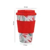 14oz Bamboo Fiber Cups Bamboo Koffiekopjes Herbruikbare Drankbekers Reismok met Silicone Cup Cover en Deksels