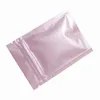 100 stks 10x15cm glanzend roze aluminiumfolie ritssluiting verpakking tas voedsel snack koffie geurbestendige opbergzakken