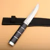 1Pcs Survival straight Knife 440C Satin Drop Point Blade Wood Handle Outdoor Fixed Blade Tactical Knives With Nylon Sheath