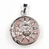 Natural stone sun pendant male and female symbolic necklace stainless steel jewelry