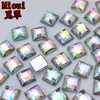 Micui 300pcs 8mm mistura de cristal colorido strass acrílico Gems quadrados planos de pedra de pedra para roupas artesanato zz714315c