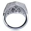 Hip Hop Cube Diamant Koppar Guld Silver Färg Pläterad Iced Out Micro Pave Cubic Zircon Ring för Herr Dam Smycken Ringar