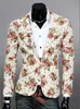 Men's Blazers Men Clothing Mens Blazer print Jacket Stylish Fancy floral Males Suits Blazers with high quality