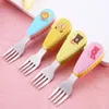 2pcs/ Set Stainless steel tableware creative Cartoon Children Tableware Set Fork Spoon With plastic box Children Dinnerware Sets