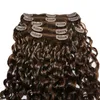 12 28 grade 10a 8pcs 100g 120g full head deep curly clip in human hair extensions deep wave black brown blonde