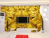 Skräddarsydda Bakgrund 3d Kina Woodcarving Lycklig Stigande Dubbel Dragon 3D Vardagsrum Sovrum Bakgrund Väggdekoration Bakgrund
