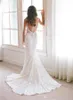 Sexy Lace Mermaid Wedding Dresses Spaghetti Straps Beaded Crystals Backless Court Train Summer Beach Wedding Bridal Gowns robes de mariée