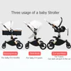 Babyfond Luxury High Landscape Baby Stroller 3 in 1 Newborn Pram 360 Degree Rotate Carriage Leather EU Safety Car Seat Ship1305j