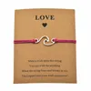 8 colori fortunato nautiche Casual Love Card Fare un oceano onda Bracciali Charm regolabili per le donne gli uomini regalo Amicizia Gioielli