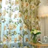 200*100cm Panel Flower Printed Luxury Sheer Curtains Yarn Tulle Curtain Window Door Screening for Living Room Home Decor Drapes