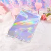 Laser Color Aluminum Foil Self Adhesive Retail Bag Candy Cookies Mylar Foil Packing Pouch for Grocery Crafts Packaging express bag LX2318