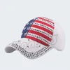 Trump 2020 Rivet Caps New American Flag Set With Diamond Baseball Cap Outdoor Travel Sun Hat T9H00228822412