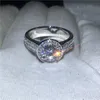 Choucong Brilliance Luxo Anel 2ct Cz ​​Diamante de Prata Esterlina 925 Anéis De Noivado de Casamento Banda para as mulheres homens Partido Jóias