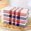 pure cotton terry square scarf doublesided usable soft absorbent plaid small square towel 3434cm wholesale