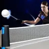 Ensemble de tennis de table rétractable portable 190 cm Table en plastique Kit de filet à mailles solides Support de filet Remplacer le kit Raquettes de ping-pong jouant 4 T19310i