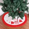 90 cm Weihnachtsbaumrock mit bezauberndem Weihnachtsmann, Weihnachtsfeiertagsparty-Dekoration mit Weihnachtsornamenten JK1910