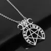 Antique Silver Pentagram Pentacle Pendant Necklace Stainless Steel Supernatural Goddess Of The Moon Necklace Choker Jewelry Gift