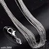 kasanier Wholesale 10pcs 925 Silver Chain Necklace Solid 2MM 16 - 30 inches Fashion Jewelry Necklaces Men's and women's party costume Figaro jewelry