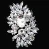 Fashion-Large Top Quality Flower Brooch New Arrival! Silver Tone Luxury Huge Crystal Rhinestone Wedding Bouquet Brooches