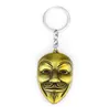 V pour Vendetta Porte-clés Femmes Hommes Pendentif Masque Porte-clés Porte-clés Film Porte-Anneau Cadeaux Bijoux 4styles GGA2652