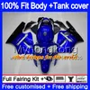 Injektion OEM för Kawasaki ZX 1200 12R 1200cc ZX-12R 2000 2001 Hot Blue Blk 222MY.55 ZX 12 R ZX1200 C 00 01 ZX12R 00 01 100% FIT FAIRING