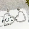 Smycken Stora Hjärta Örhängen Huggie Silver Needle Unfilled Corner Heart Örhängen för Kvinnor Hot Fashion