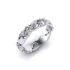 Groothandel Europese Mode Vrouw Man Party Bruiloft Gift Wit Holle bloembladeren 925 Sterling Silver Ring